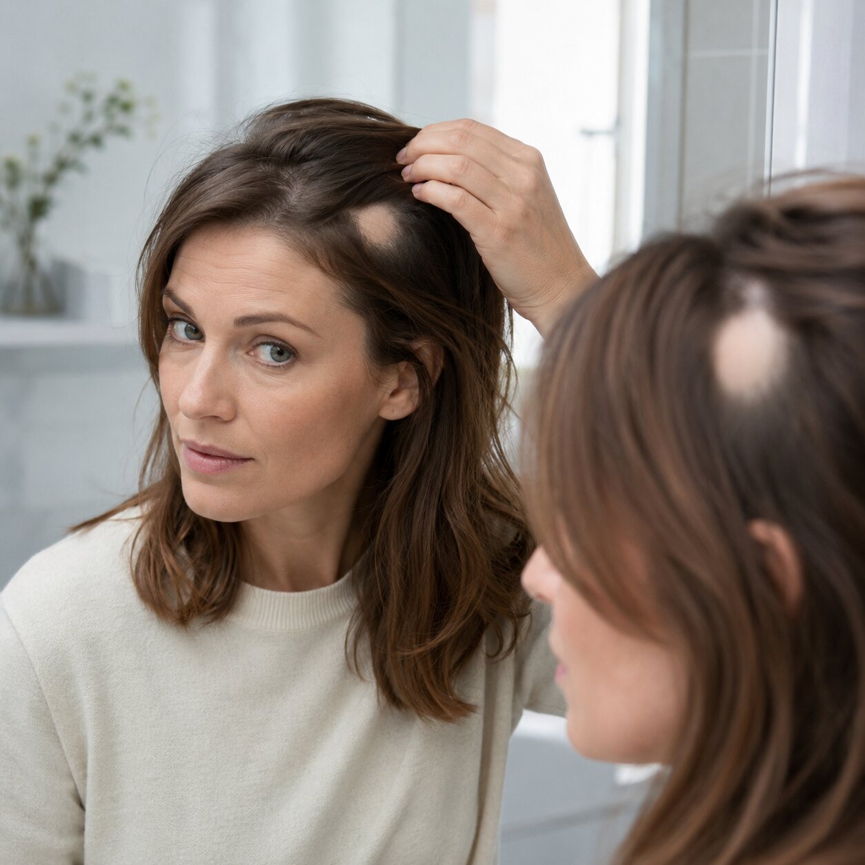Plaatselijke kale plek bij alopecia areata
