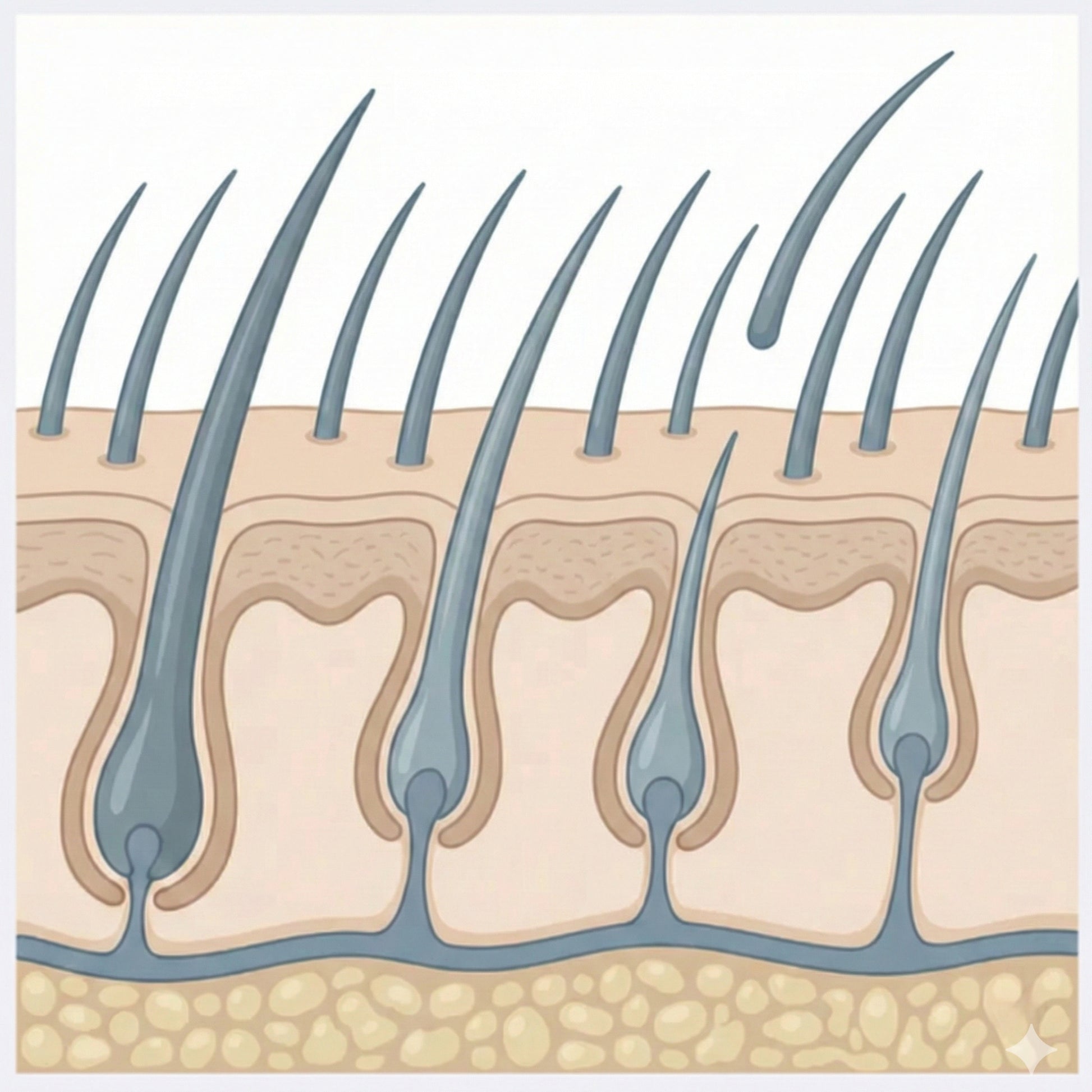 Schematische weergave van herstel van de haargroeicyclus